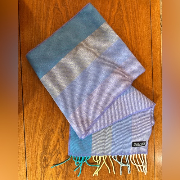 90’s Foxford Lambswool Scarf Pastel Irish Heritage Preppy Quiet Luxury - Picture 2 of 3
